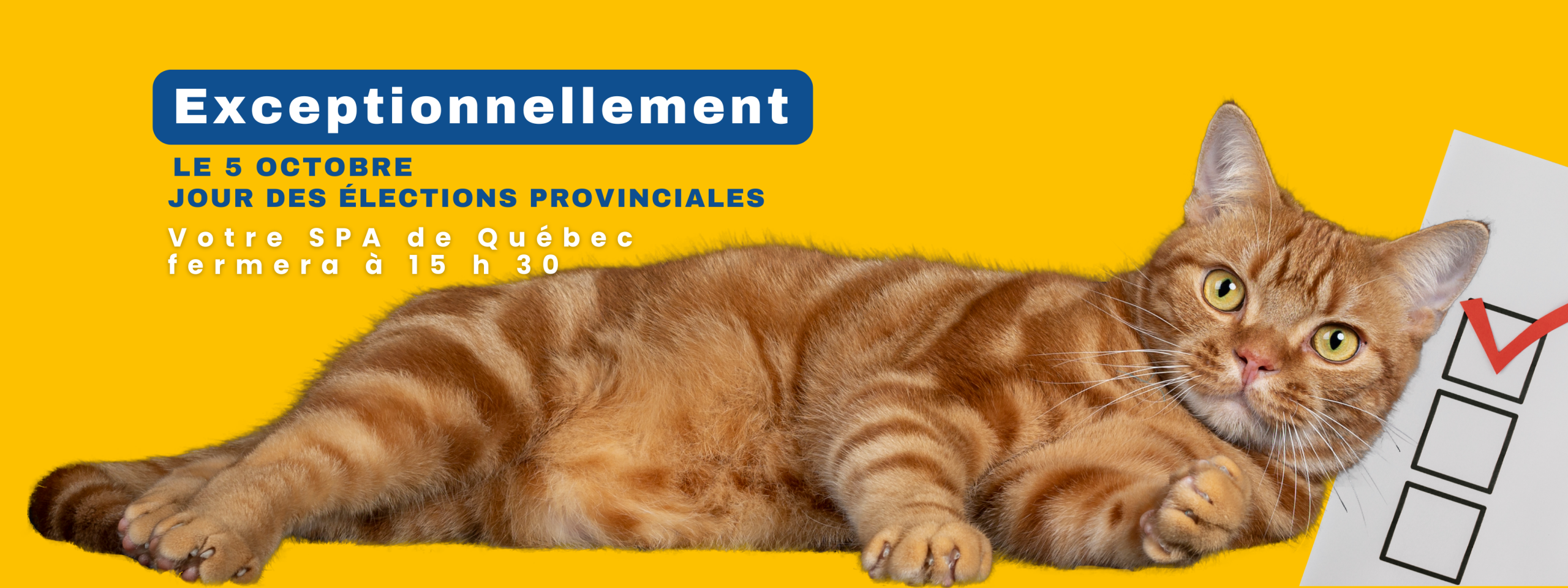 Fermeture à 15 h 30 le 5 octobre en raison 